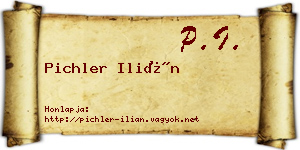 Pichler Ilián névjegykártya